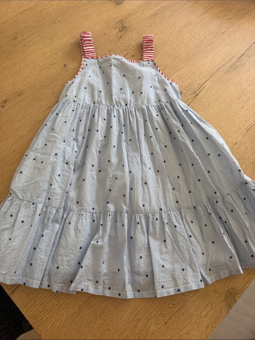 Cat & Jack Blue and White Star Print Sundress with Pink Straps